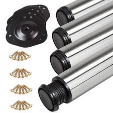 SOTECH Tischbeine Ø 80 mm EDELSTAHL gebürstet Tischfuß Stützfuß höhenverstellbar