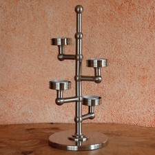 Edelstahl V2A Leuchter Kerzenständer 4 flammig silber verstellbar modern Design