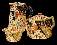 Keramik, "OLD DERBY" von Ridgways (England). Chinoi-Serie "IMARI" von 1880