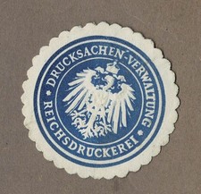 Siegelmarke REICHSDRUCKEREI / DRUCKSACHEN-VERWALTUNG