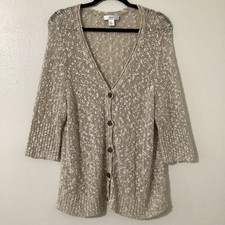 CJ Banks Oatmeal Cream Knitted