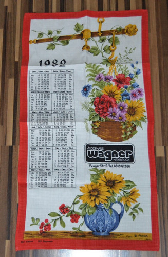 Geschirrtuch kalender 1982 - geschirrtuch,