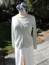 Joe Taft 100% Kaschmir Cashmere Twinset Jacke blass blau 36 38 S NP € 470,-- TOP