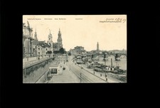 Ansichtskarte Dresden Dampfschiff Landungsplatz gelaufen 1909