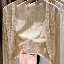 Trendige Spitzen Strickjacke