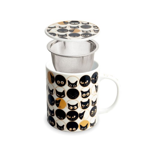 Teetasse mit katzen 350ml - teetasse,