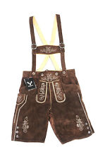 Trachten Lederhose kurz braun H-Träger Herren Echt Leder 42-62 Oktoberfest 
