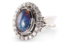 Ring blaue Opal Triplette 20
