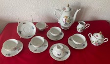 Tirschenreuth Bavaria Mocca Service 15 teilig Blumen 1960/70 Vintage