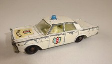 Matchbox RW 55C Ford Galaxie Police Car weiß rare blaue Rundumleuchte bespielt