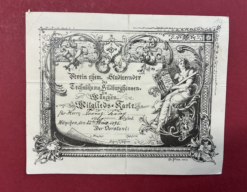 Org urkunde 1895 - org., münchen