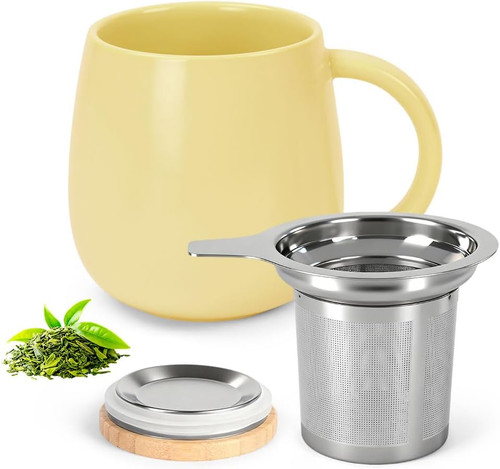 Große keramiktasse mit sieb - große,