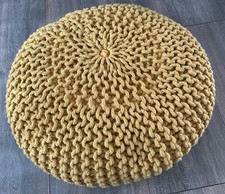 Sitzpouf Pouf Rund Strickwolle