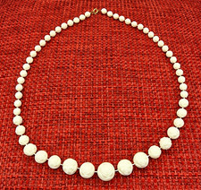 Halskette Perlen (Imitat) in Form von Blumen Elfenbeinfarbig 60 cm lang 24 Gramm