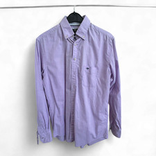 Fynch Hatton Hemd M (39/40) lila Baumwolle Button Down Baumwollhemd Langarm
