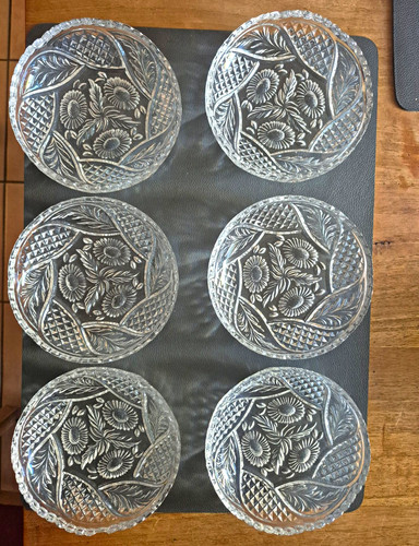 Glas dessertteller - 6x,