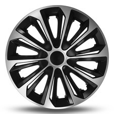 Radkappen Radzierblenden 14" 15" 16" – Duocolor Strong Schwarz Silber – 4er Set