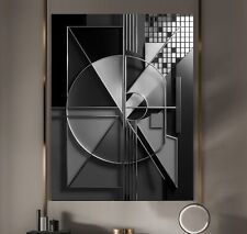 LEINWAND BILD ER BIS 135x100x5 ABSTRAKTES WANDBILD 3D-OPTIK SCHWARZ-WEISS MODERN