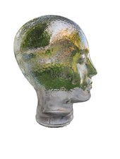 Vintage Glaskopf aus den 70ern für Kopfhörer, Mützen, Perücken, ca. 26 cm hoch