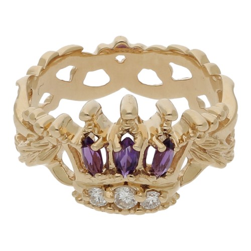 Amethyst brillant ring - amethyst,