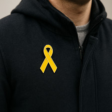 🎗️ Gelbe Schleife Pin Anstecknadel – Solidarität Hoffnung Support Awareness Bad