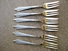 6 Kuchengabeln Fächermuster WMF 14,5 cm Besteck 90er Silber Auflage