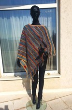 MISSONI Poncho / Wickeltuch / Schal Mehrfarbig Wollmischung mit Mohair Zig Zag