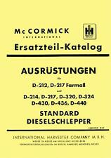 Ersatzteilkatalog Ausrüstung  D-212 D-214 D-215 D-217 D-219 Mc Cormick IHC