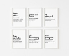 Home Office Wandbilder 6er Set