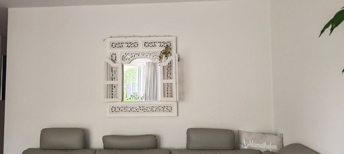 Wandspiegel fenster massivholz - wandspiegel,