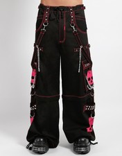 Gothic Skull Hose Schwarz Pink