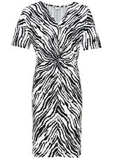 Wickelkleid mit Batikeffekt Gr 32/34 Schwarz Wollweiß Sommerkleid Neu*