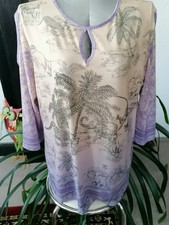 Schiffhauer Munich Pulli Gr.44 mit Glitzer FARBVERLAUF lila,ecru