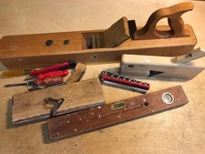 Original ULMIA Langraubank,Weißbuchensohle Hobeleisen 60 mm, 2Simshobel,s.Foto