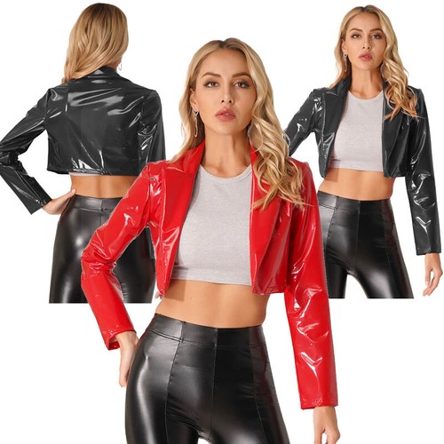 Damen wetlook bolero kurz - damen,