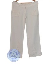 Gebrauchte weiße Leinenhose