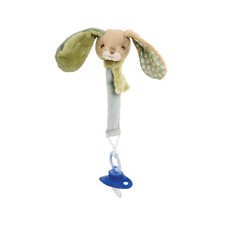 Barbara Bukowski Schnullerhalter Hase Benji DUMMY Holder 15 cm grün Plüschhase