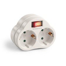 Perfect Mehrfach-Steckdose mit An/Aus Schalter Zwischenstecker 2x Buchse