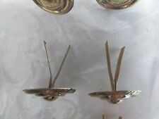 (1557)  2x Messingblech Splintrosetten mit Doppelsplint für Schuppenkette 25mm 