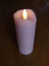 Elambia flammenlose Kerze rosa flackernd mit Batterie von QVC