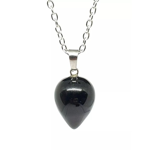 Obsidian birne anhänger - obsidian,