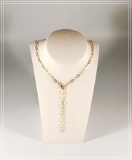 Goldkette - Trend-Halskette rechteckige Glieder Silber 925 vergoldet - 60 cm