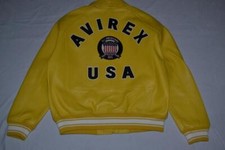 ECHTE Avirex Icon Leder A1 BOMBER Jacke HERREN GOLD GELB NEU ALLE GRÖSSEN