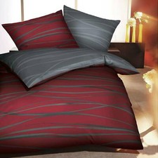 Kaeppel Mako Satin Bettwäsche 3tlg RV Motion 200 x 200 Rubin