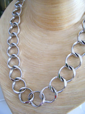 Pierre Lang Kette massive Glieder cm Si /RH  Neuwertig 65 cm Knebelverschluß P.L