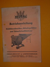 Neuero betriebsanleitung gebläseschneider schaufelradförderer abladegebläse 1964