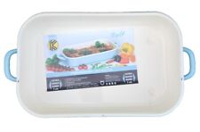 KRÜGER Vierkantpfanne SYLT Auflaufform Bratpfanne Grillpfanne Emaille 36×25×7cm