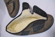 weite Öffnung SENIOR Hausschuhe WARM WEICH Lammwolle Klett Pantoffel Klettschuhe