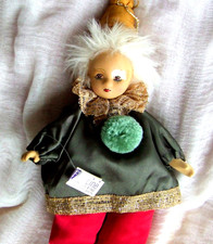 Harlekin Puppe Clown venezianisch Pierrot grün rot gold