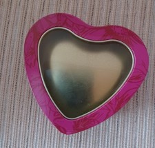 Blechschachtel in Herzform, pink, leer